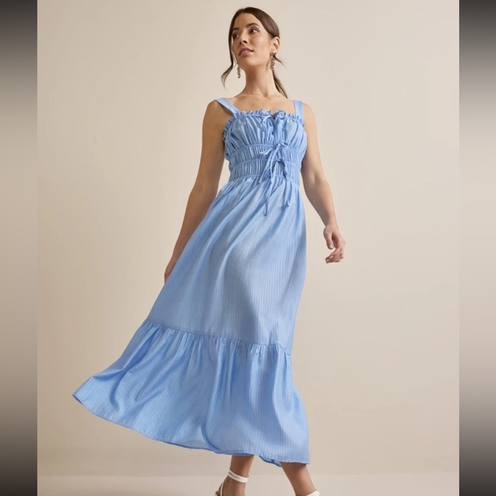 Serena Tie Front Maxi Dress - Picture 3 of 4